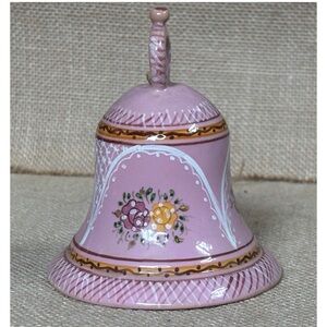 Mauve Pink Floral Bell Italian Pottery Cottagecore Feminine Romance Twee Italy